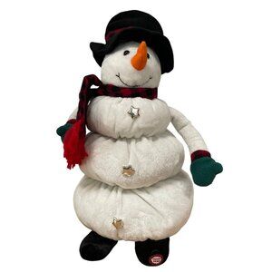 Vtg Animated Musical Up and Down Snowman Plush 15 Inch Frosty Song Story VIDEO